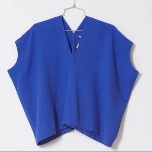 Atelier Delphine Celeste cotton gauze top in majorelle blue